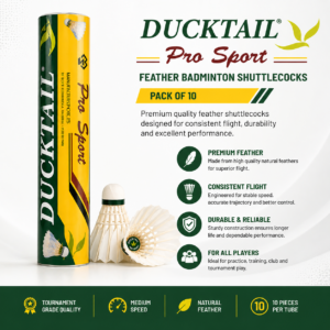 Ducktail Pro Sport Feather Shuttlecocks – 10 Pack